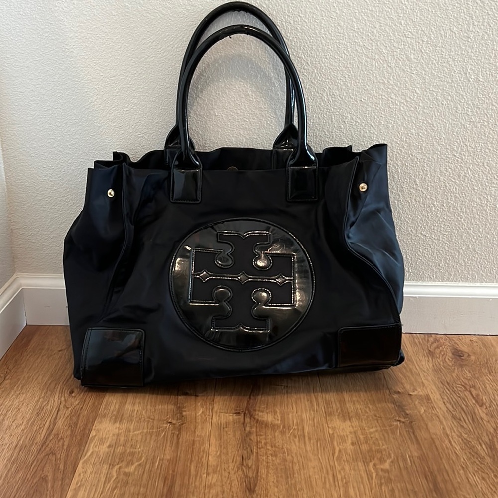 Oversized Black Tory Burch Bag